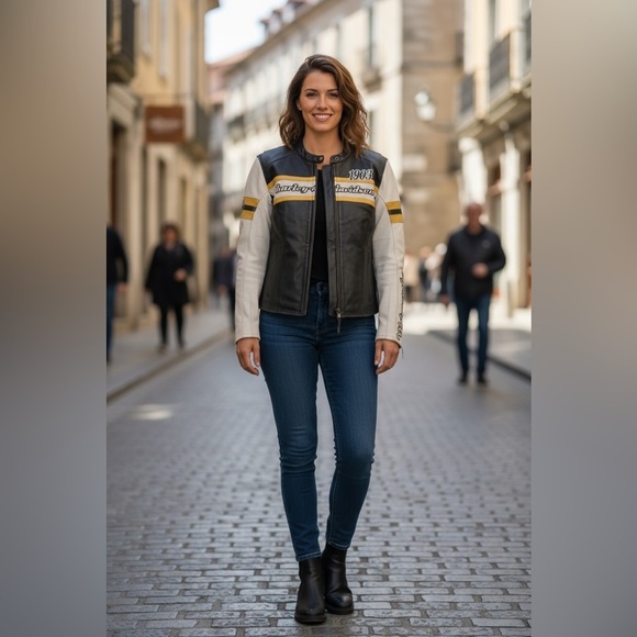 Harley-Davidson Black and White Women's Jacket - Picture 8 of 8